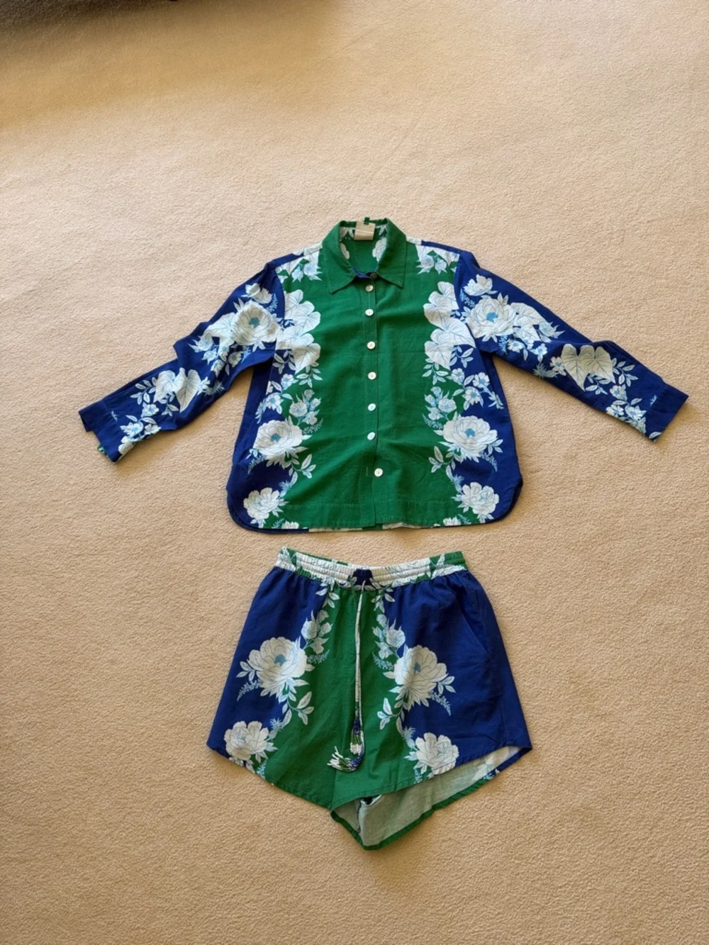 FARM Rio Green & Navy Floral Two-Piece Set - Picture 1 of 7